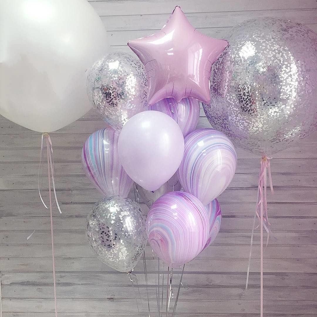 Нежные шары для девушек на день рождения