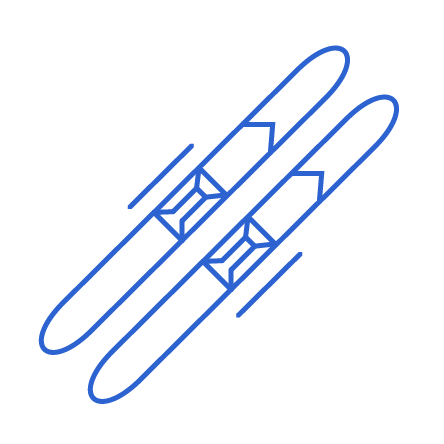лыжи векторные синие