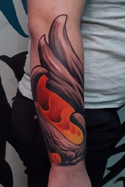 татуировка фотография эскиз мужская на ноге сова